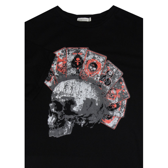 N4 CHARCOAL KS13061 POKERSKULL TSHIRT