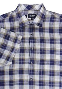 N3 GAZMAN SSHS13009 LINEN CHECK SS-casual-dress-Site & Site1