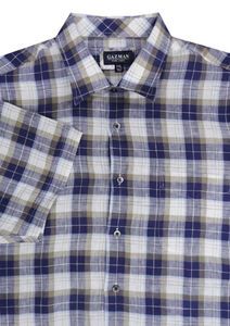 N3 GAZMAN SSHS13009 LINEN CHECK SS