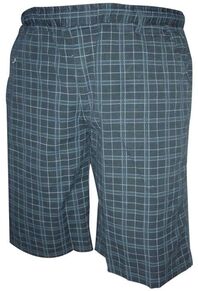 CHARCOAL KS0917 EW CHECK SHORT-elastic-waist-shorts-Site & Site1