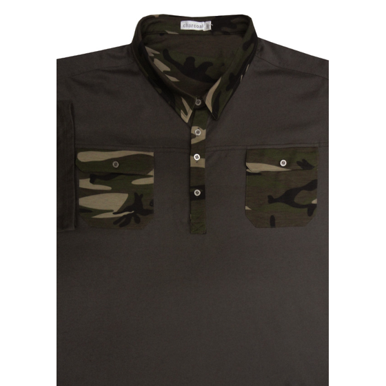 D3 CHARCOAL KS13063 CAMO POLO