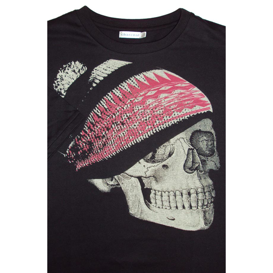 D0 CHARCOAL 10100 SKULL BEANIE TSHIRT