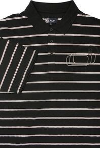 KAM JEANS 5037A TWIN STRIPE LAYERED POLO-polo-shirts-Site & Site1
