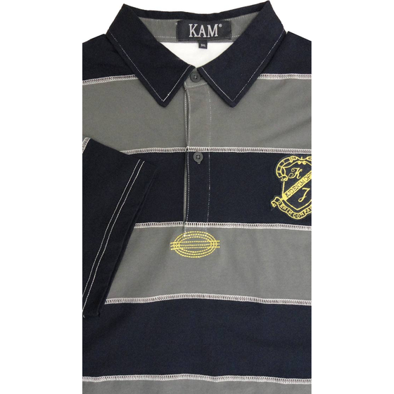 KAM JEANS 24 STRIPE SS RUGBY