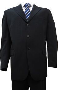 FLAIR 1C001 2 TROUSER SUIT BLACK-extra-long-suits-Site & Site1