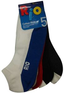 RIO S72995 5 PACK ANKLE SOCKS 