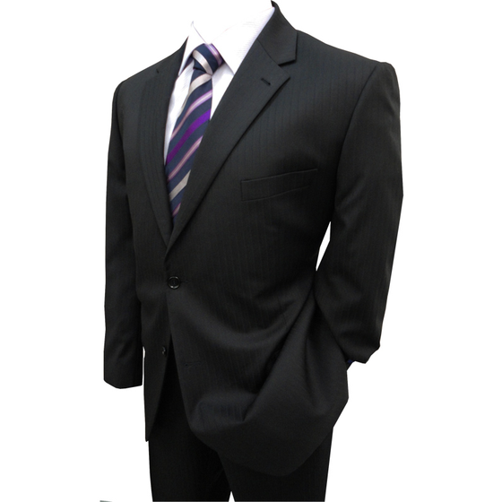 FLAIR 5C156 RIB BLACK SUIT