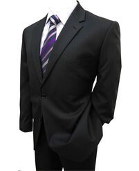 FLAIR 5C156 RIB BLACK SUIT-extra-long-suits-Site & Site1