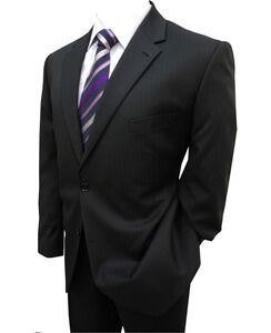 FLAIR 5C156 RIB BLACK SUIT