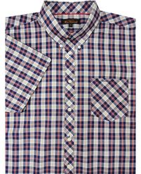 BEN SHERMAN MC1116 RED NAVY CHECK SS-casual-dress-Site & Site1