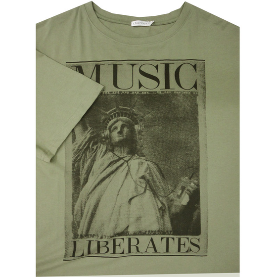 32 CHARCOAL KS1193 MUSIC LIBERTY TSHIRT