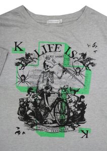 83 CHARCOAL KS13048 SKELATON BIKE TSHIRT